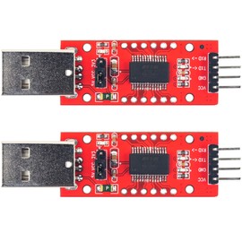 risingsaplings 2pcs FT232RL Breakout Board Easy Switching 3.3V or 5V Type A Male USB to TTL Serial Converter Adapter