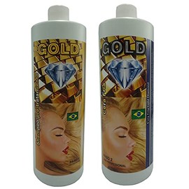 Cirugia Capilar Cera Fria Gold Diamond Azul 1 Litro con Shampoo 1000 ML (Keratina Ultra Fuerte)