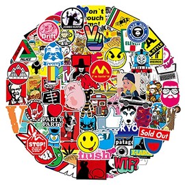 100A Sticker Set, 100 Pieces, Waterproof Stickers, Sticker Pack, Brand Stickers, Suitcases, Cars, Motorcycles, Helmets, Skateboards, Guitars, and More