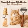 Cat Brush for Long Haired Cats, 2-in-1 Dematting Comb &
