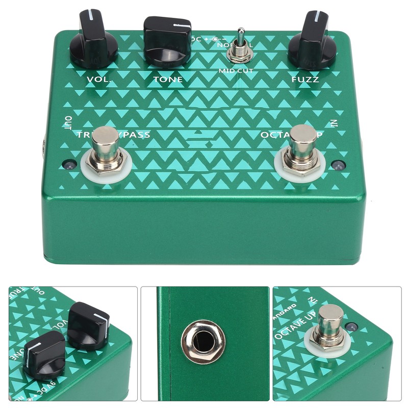 Distortion Guitar Pedal Octave Instrument Accessory with True Bypass Design