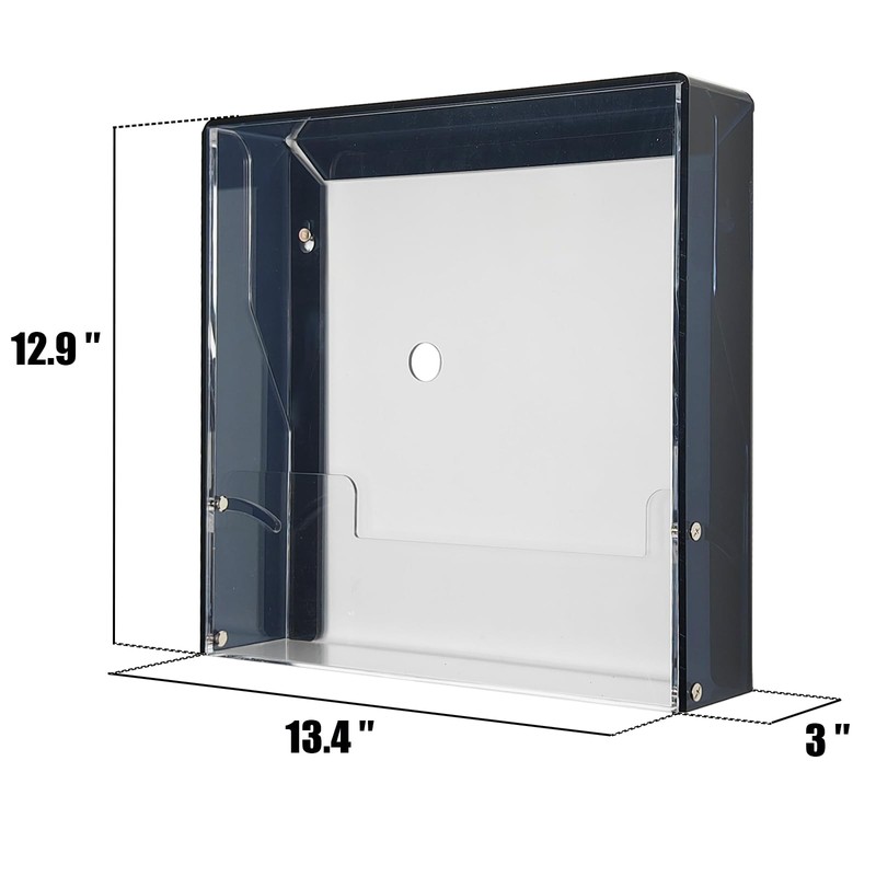 Acrylic Vinyl Record Wall Storage Display Box – Clear Front-Opening