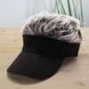 Sun Visor Cap with Fake Hair, Men Women Birthday Gift,