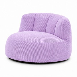 N&V Large Crescent Bean Bag Chair for Adults, Corduroy, Lavender