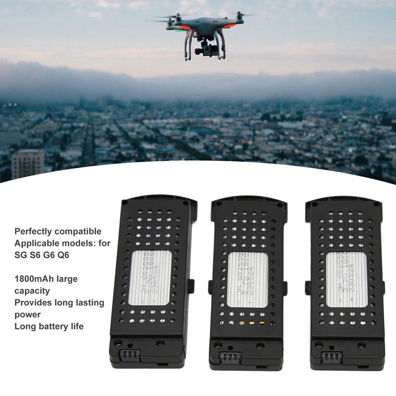 3pcs 3.7V 1800mAh Remote Control UAV Lithium Battery High Capacity