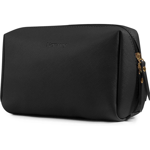 Large Vegan Leather Makeup Bag for Purse Travel Makeup Pouch Mini Cosmetic Bag for Women Girls