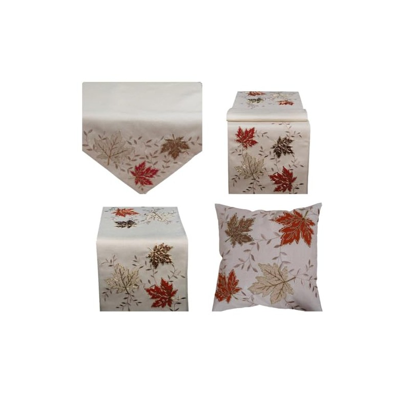 Tablecloth Table Runner Table Runner Cushion Cover Autumn Beige Gold
