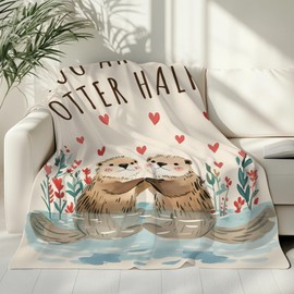 Valentines Day Gifts for Her Him, Gifts for Girlfriend Wife, Otter Blanket for Couples, Valentines Day Blanket, Wedding for Women Throw Blanket Home Decor 50''x 60''