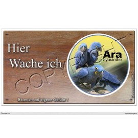 Warning Sign Birds or Warning Sign Macaw 30 cm