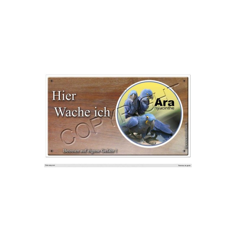 Warning Sign Birds or Warning Sign Macaw 30 cm
