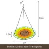 Songbird Essentials Sunflower Hanging Bird Bath, 13 Inch Colorful Glass