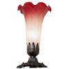 Meyda 8" High Pink Pond Lily Victorian Mini Lamp