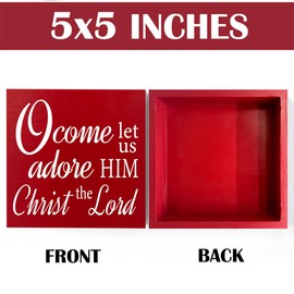 O Come Let Us Adore Him Decorations Christian Christmas Decorations Christian Christmas Decor Religious Christmas Decor Christmas Decor Christmas Decorations Church Christmas Decor 5 x 5 inches