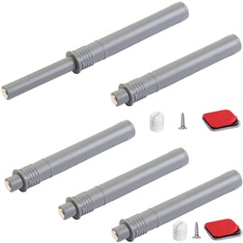 Push to Open Cabinet Hardware Long CBRIVE 5 Pack Push Latch & Lock for Hidden Door Touch Latches and Catch Push Release Drawer Pull Tip on RV Closet Close Strong Pop Out, Grey