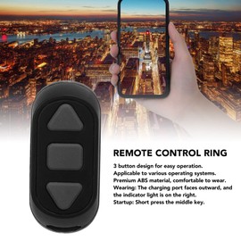 Bluetooth-Fernbedienungs-Seitenwender, TikTok für Kindle App Remote Scrolling Ring Clicker, Bluetooth-Videoaufnahme-Ring-Controller, für IOS, für Android-Telefone (Schwarz)