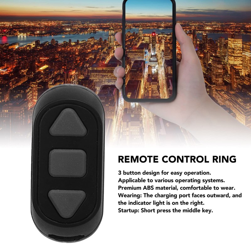 Bluetooth-Fernbedienungs-Seitenwender, TikTok für Kindle App Remote Scrolling Ring Clicker, Bluetooth-Videoaufnahme-Ring-Controller,