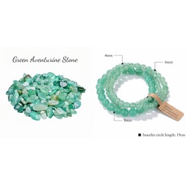 3Pcs Healing Crystal Green Aventurine Bracelets for Women Men 8mm 6mm 4mm Natural Stone Beaded Stretch Bracelet Jewelry Gifts for Women Girl (T5-Green Aventurine)