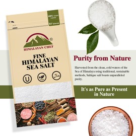 Himalayan Chef Sea Salt, All-Natural Fine Grain, 48-ounce sea Salt Bag, Non-Iodized, No Additives, Unrefined Mineral Salt for Daily Cooking & Seasoning