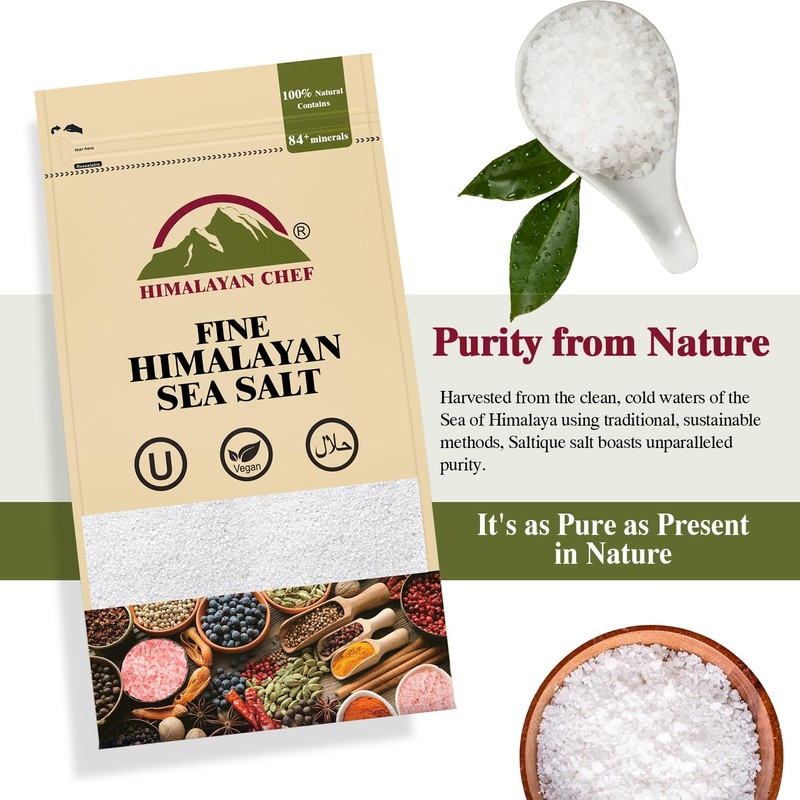 Himalayan Chef Sea Salt, All-Natural Fine Grain, 48-ounce sea Salt