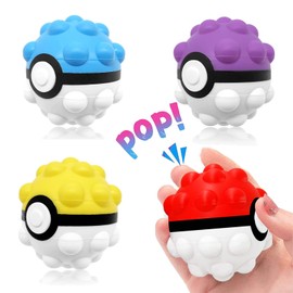MODEQQ 4 Stück Pop Fidget It Ball Stressball, Fidget Ball Popit Ball Antistressball Spielzeug, Poppet Bälle Fidget, Bubble Silikon Quetschball für Kinder Erwachsene