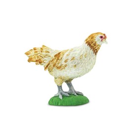 Safari Ltd. Ameraucana Chicken Figurine - Detailed 2.25" Plastic Model Figure - Fun Educational Farm Play Toy for Boys, Girls & Kids Ages 3+