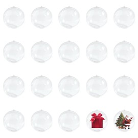 GOODCHI Clear Ball Ornaments Hollow Fillable Christmas DIY Decoration Party Gift Ball Set of 20 6cm