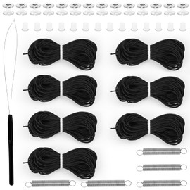 RV Pleated Shade Repair Kit Includes 7 Cords 20m, 14 Plugs, 14 Reel Tensioners, 5 Springs, 1 Threader, Camper Van Window Shade Blinds String Repair Kit for Travel Trailer Day and Night Pleated Shade