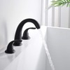sumerain Matte Black Roman Tub Faucet with Valve, 3 Hole