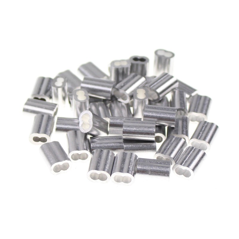 Sutemribor 1/8 Inch Aluminum Crimping Loop Sleeve for Wire Rope