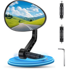 West Biking - Espejos universales para bicicleta - Vista trasera segura para bicicletas y bicicletas eléctricas, espejo de bicicleta compatible con extremos de manubrio de 15-20 mm