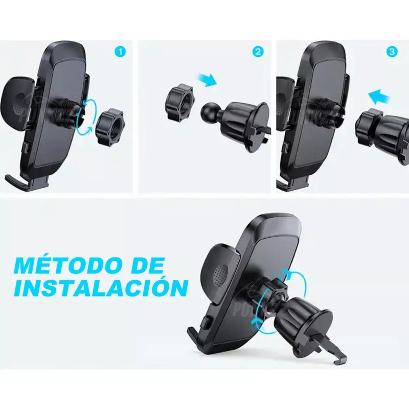 PUNKZZ Soporte Porta Celular Teléfono Para Auto Giratorio De 360º