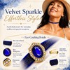 AnalysisyLove Blue Velvet Rhinestone Pendant Choker Necklace for Women