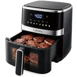 Air Fryer,6 QT Family Size Air Fryer with Visible Cooking Window, 8 Presets Touchscreen, Temperature Control, Nonstick Basket
