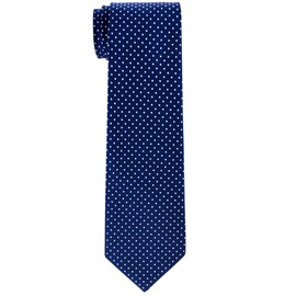 Retreez Modern Mini Polka Dots Woven Boy's Tie (8-10 years) - Navy Blue with White Dots
