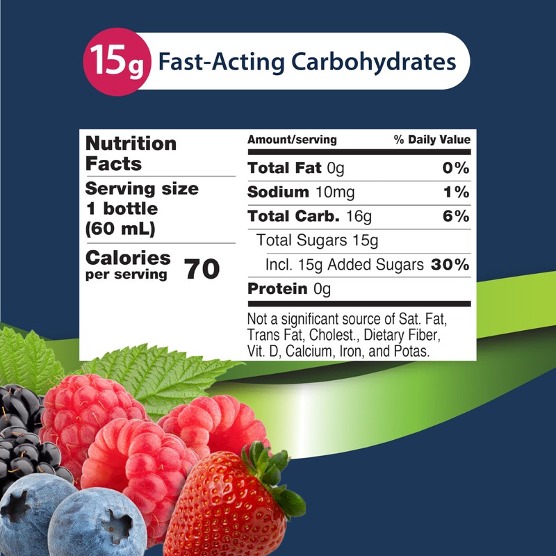 TRUEplus® Glucose Shots 6 bottles - Mixed Berry