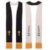 BLESSUME Estola reversible para pastor de iglesia, Blanco y Negro