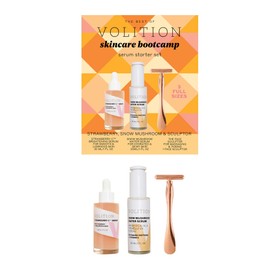 Volition Beauty Skincare Bootcamp Kit - Brightens and Firms Dull Skin - Strawberry-C Serum, Snow Mushroom Water Serum & Face Sculptor Massager