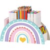 Forreen Stiftehalter Kinder, Schreibtischorganizer aus Holz Kreativ Regenbogen Stifte Organizer