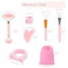 FIDWALL Pink Gua Sha & Jade Roller Set, Face Roller