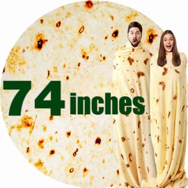 74in Burrito Tortilla Blanket White Elephant Gifts for Adults Useful Throw Blankets Women Men Party Cool Stuff Novelty Gag Soft Fleece Wrap