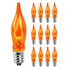 Halloween Orange Flicker Flame Light Bulbs, C18 Incandescent Replacement, 1
