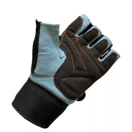 safety Exprets Weight lifting leather Men Gloves Heavy Duty Gym Power Training Wrist Strap - XX-Large, Black