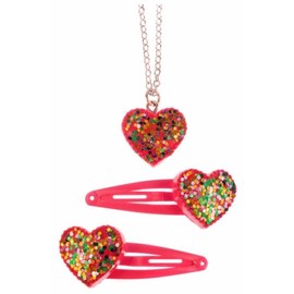 Children's Necklace and Hair Clip Sparkle My Heart Necklace