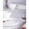 LaGlint 10.5 inch Ribbed Dinner Plate Set of 6, Round