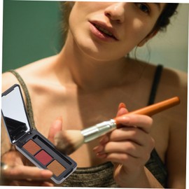 FRCOLOR 4pcs Refillable Eye Shadow Container Stylish Three-Grid Blusher Boxes for Makeup Travel Home Use Compact and Portable Empty Cosmetic Plates