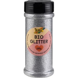 folia Organic Glitter 100g Environmentally Friendly Glitter for Craft Projects Plastic Decorations Silver