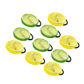 TOVINANNA 10pcs Lemon Slice Hair Ties for Girls Stretchy Hair Bands for Parties and Festivals Bright Colors for Toddlers