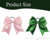2Pcs Pink Green Bows Hair Scrunchies for Women,8 inches Dovetail