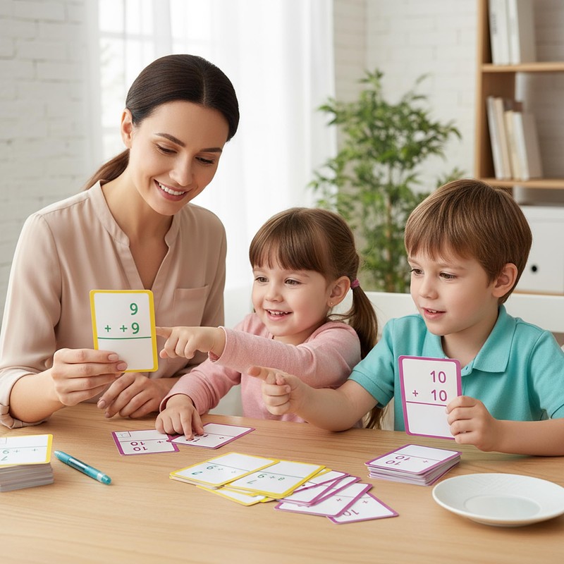 BAZIC Products Addition Flash Cards, Numbers Math Flashcards at School