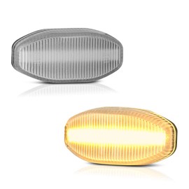 [Amber LED & Clear Lens] For 2010-2014 Ford F150 SVT Raptor LED Strip Front Bumper Fender Corner Marker Light Parking DRL Lamp Replacement, Driver & Passenger Side